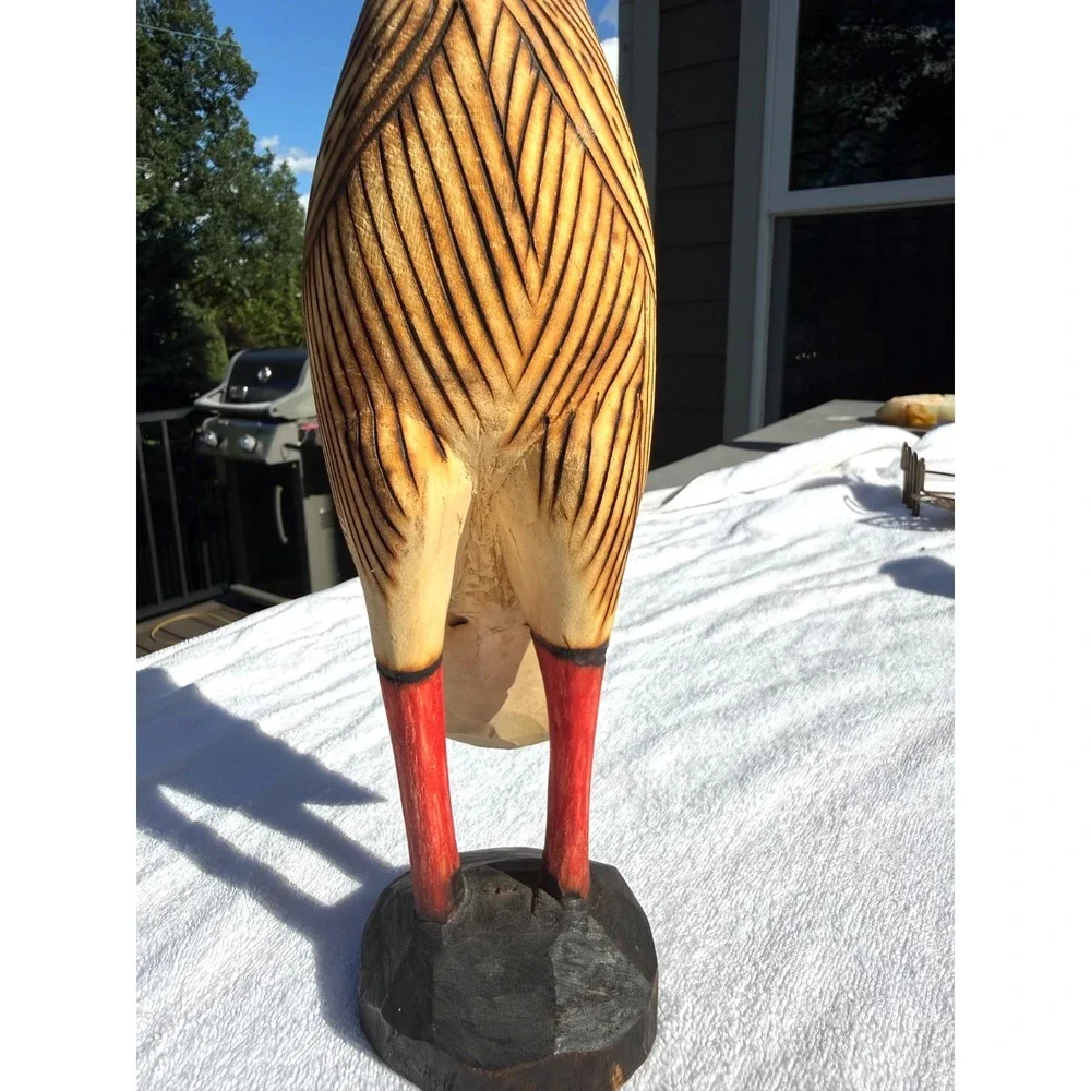 Unique Carved Wooden Artisan Bird Sculpture Toucan Folk Art 12